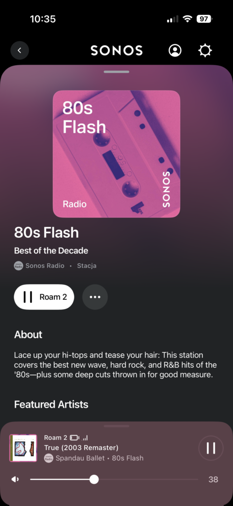 Głośnik Bluetooth Sonos Roam 2 aplikacja