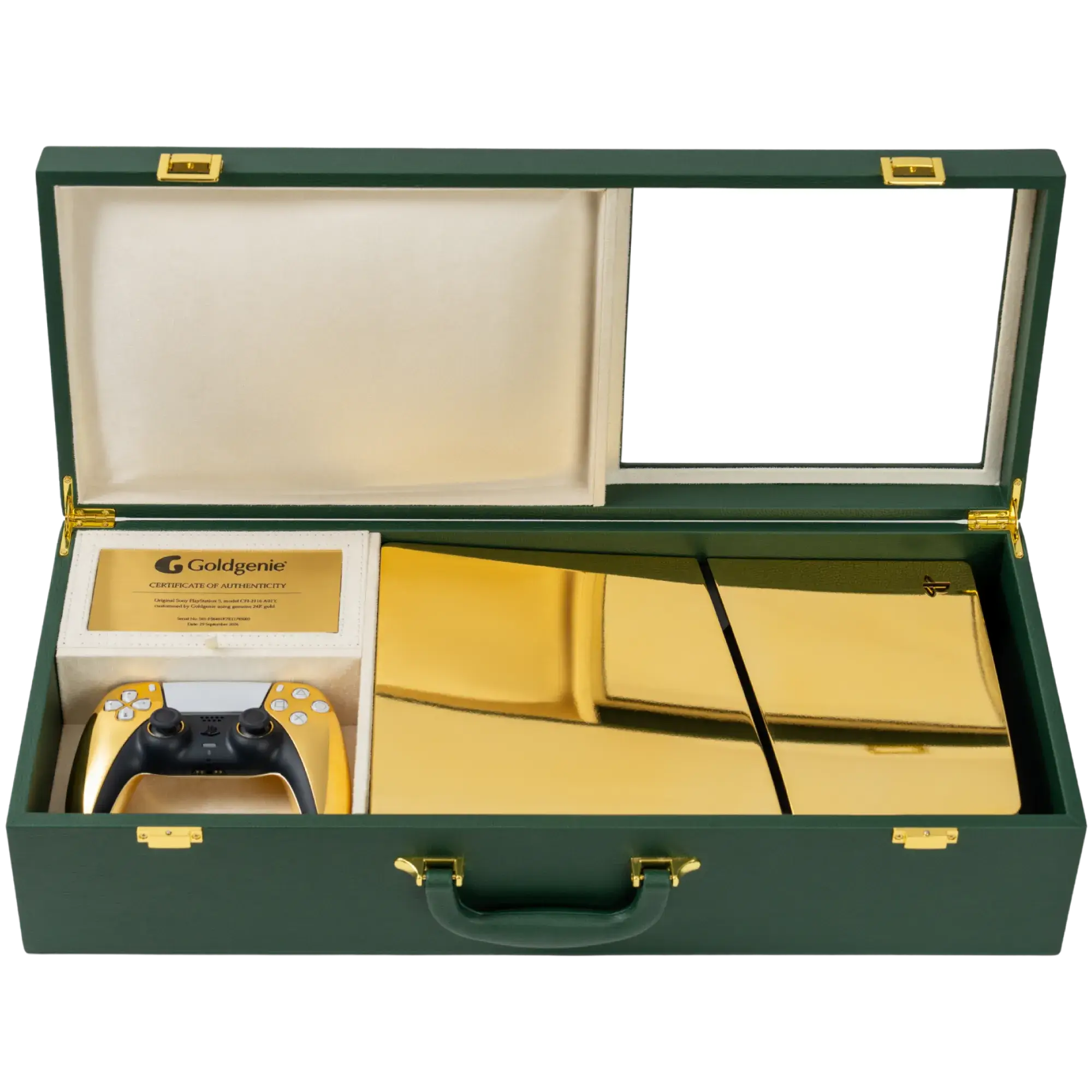 Goldgenie 24K Gold PS5 Slim - konsola i kontroler w walizce