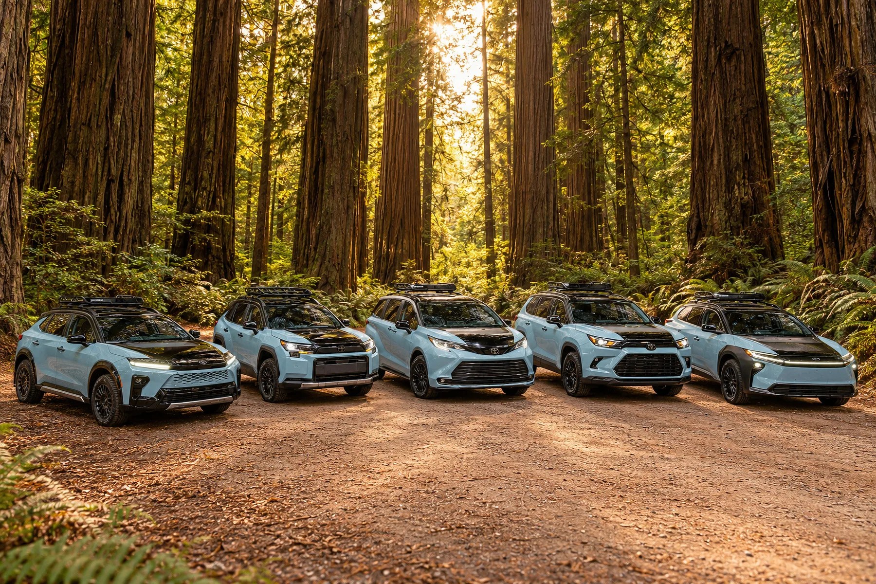 Rodzina pięciu prototypów Toyota Woodland na SEMA 2026